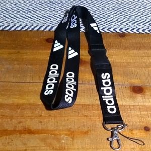Adidas out of sight lanyard keychain keychain ID back/white